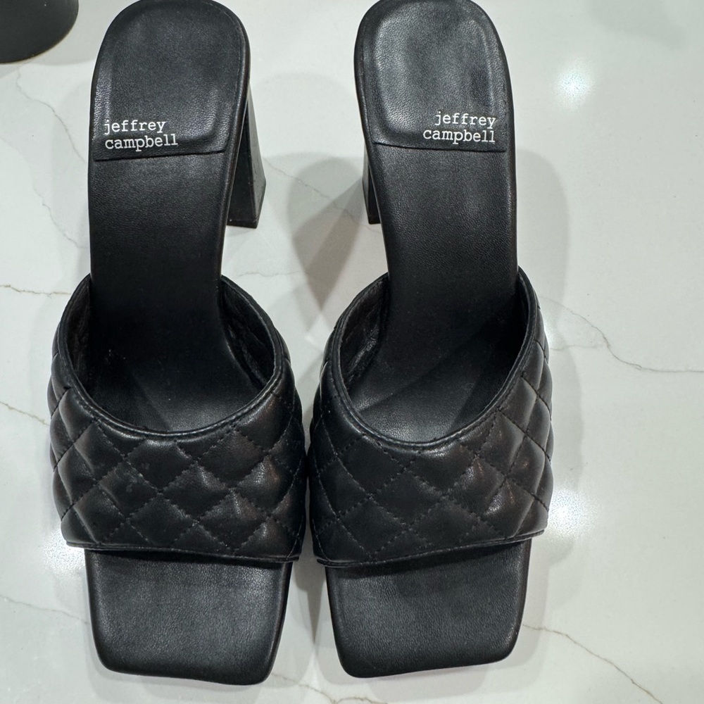 Jeffrey Campbell Black Quilted Clogs